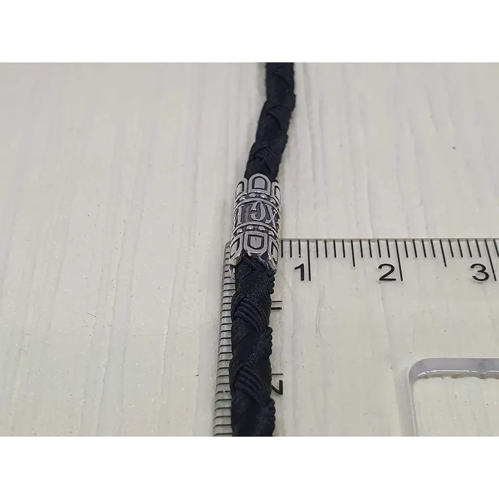 Ювелирный шнурок Меридиан 925 из текстиля с серебряными вставками. 846/4 60 70 - фото 3