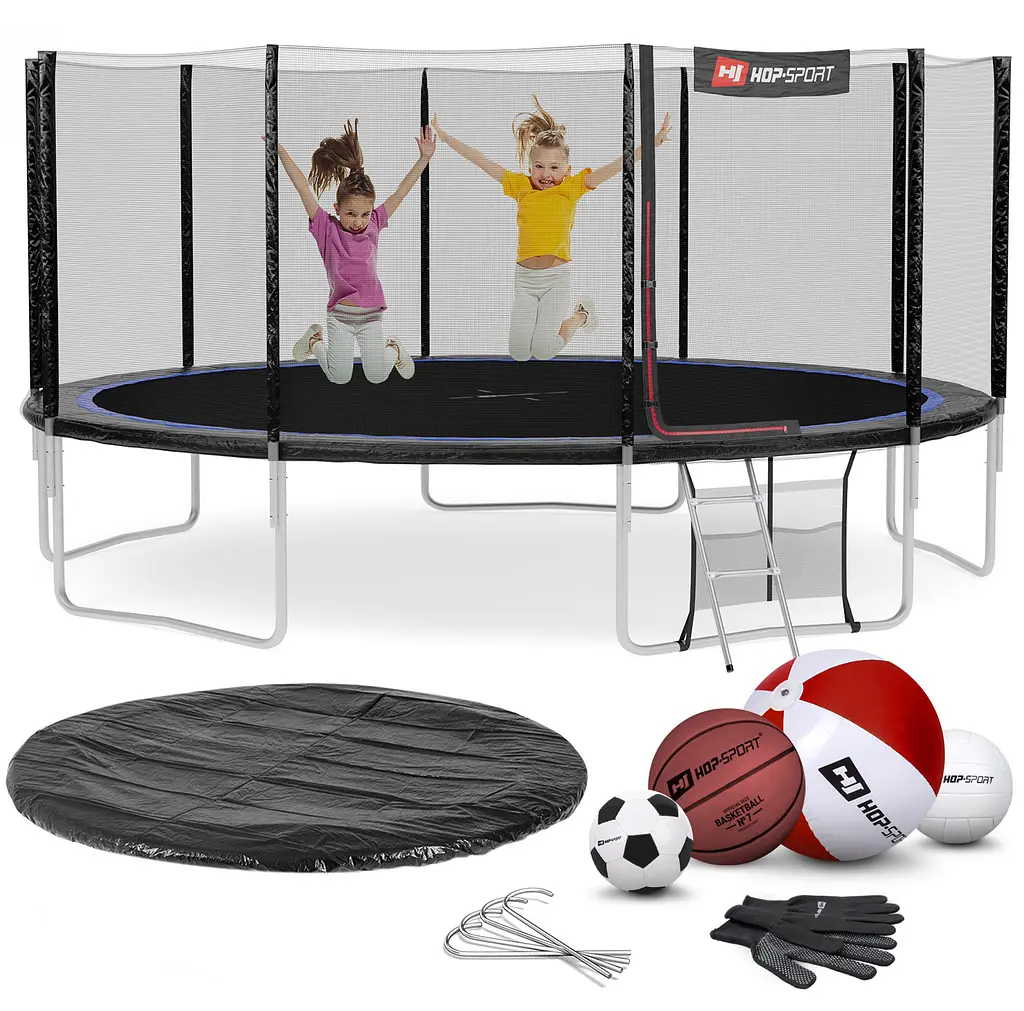 Батут Hop-Sport 16ft (488см) чорно-синій з зовнішньою сіткою - фото 14