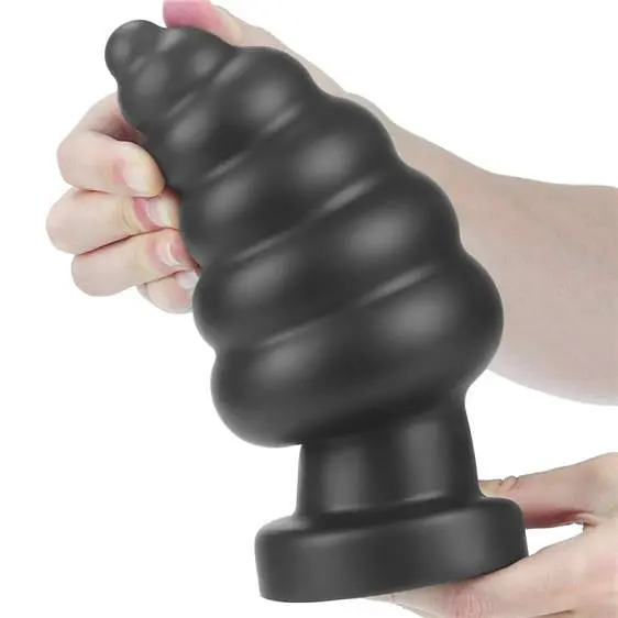 Вібруюча анальна пробка King-Sized чорна 18см - фото 3