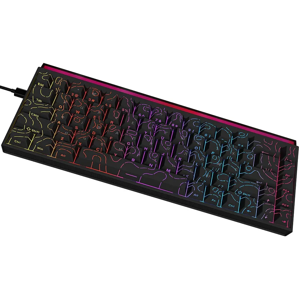 Клавіатура Ajazz NK68 Red Switch Black USB-C (NK68-R-S-B) - фото 3