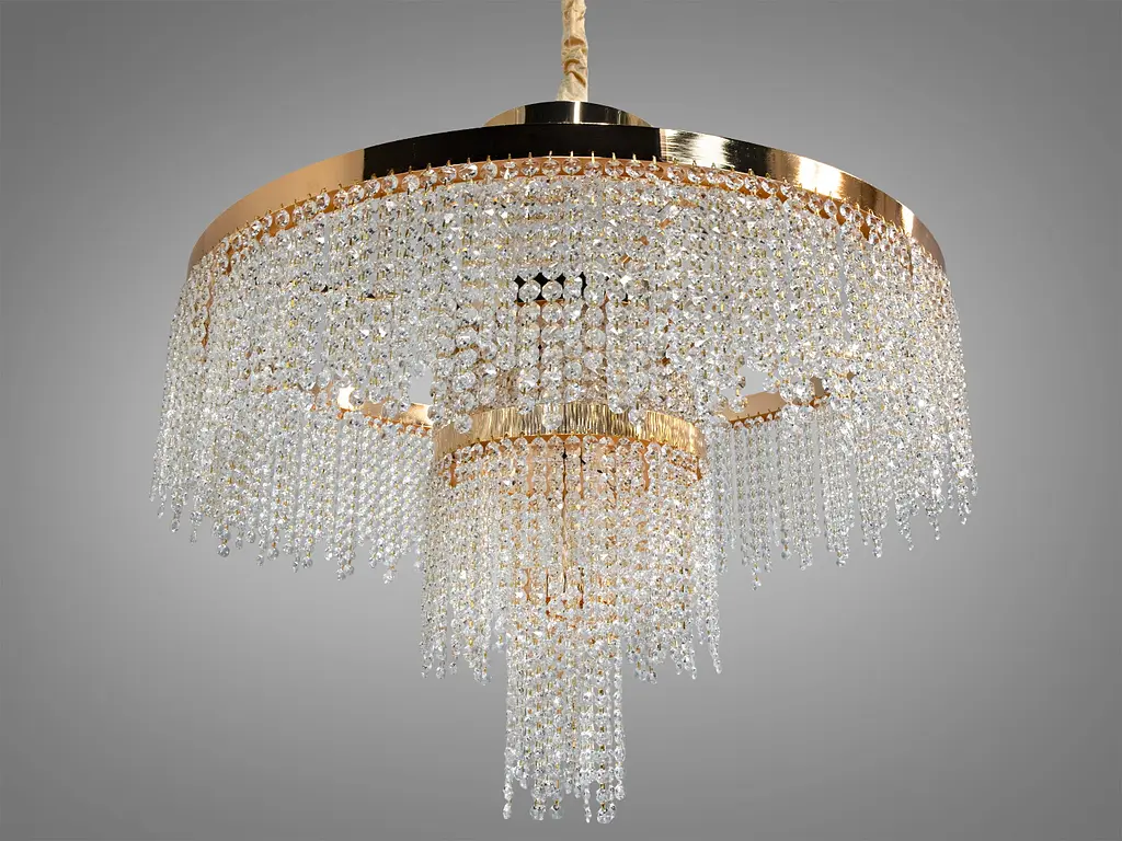 Люстра хрустальная Diasha 376 золотистая LED 165Вт. - фото 2