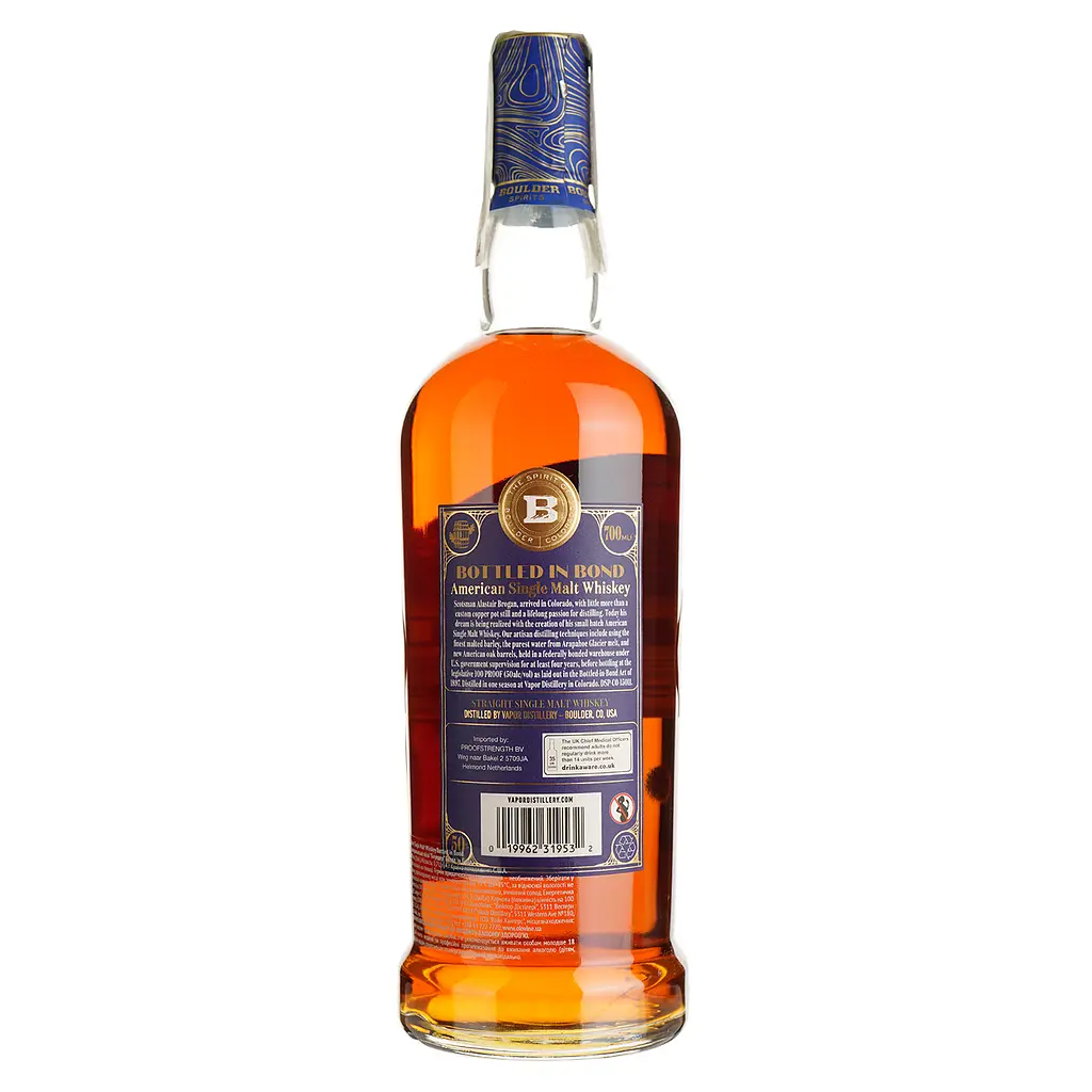 Виски Boulder Spirits Bottled in Bond American Single Malt Whiskey 50% 0.7 л - фото 2