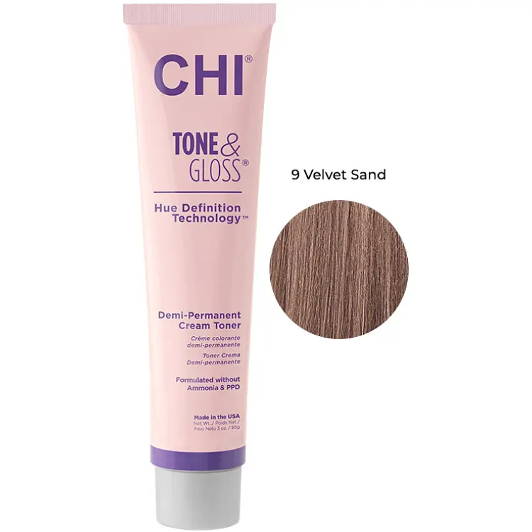 Тонер для волосся CHI Tone&Gloss Velvet Sand кремовий безаміачний 85 г - фото 2