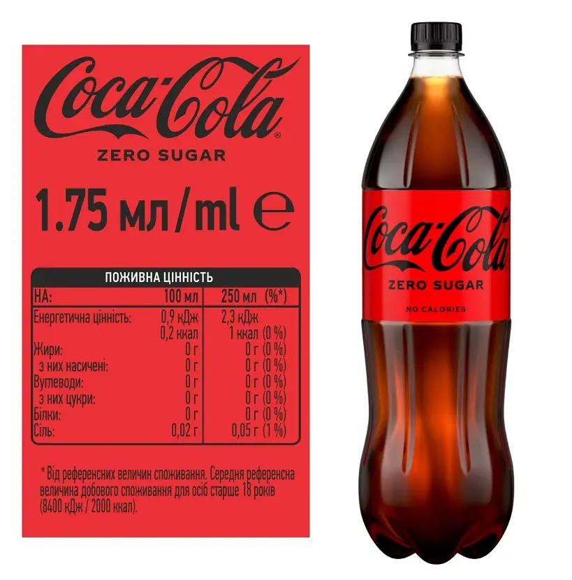 Напій Coca-Cola Zero безалкогольний сильногазований 1.75 л - фото 3