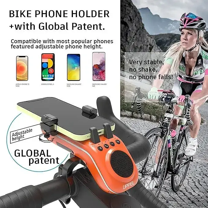 Велотримач для телефону UPPEL з Bluetooth-колонкою та Power Bank 5000 мА·год - фото 5