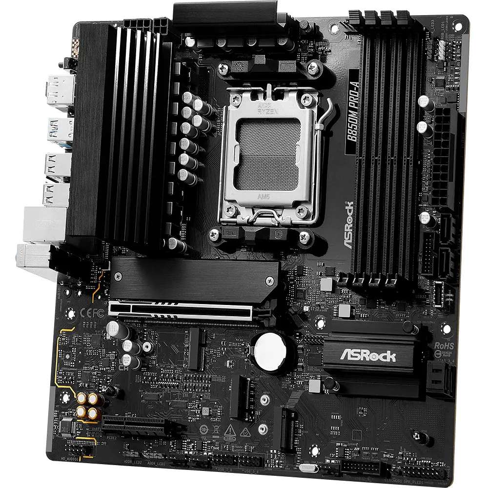 ASRock B850M Pro-A (AM5/B850, 4*DDR5, PCIex16, HDMI/DP, 4xSATA, 3xM.2, 2.5GLan, mATX) - фото 3