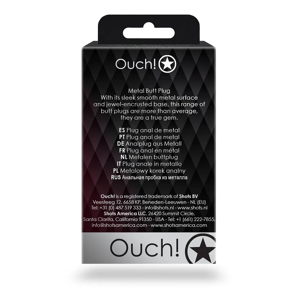 Анальна пробка Ouch! Heart Gem Butt Plug Small, 6.9 см (сріблястий) - фото 10
