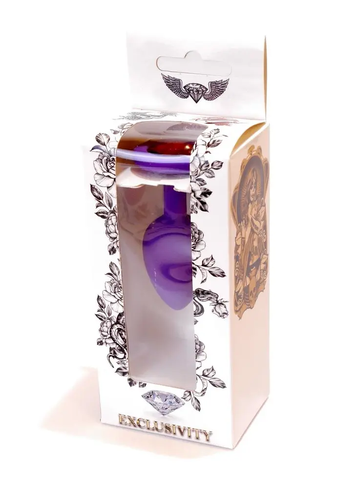 Силиконовая анальная пробка с кристаллом Boss Jewellery Silikon 7 см (красный) - фото 9