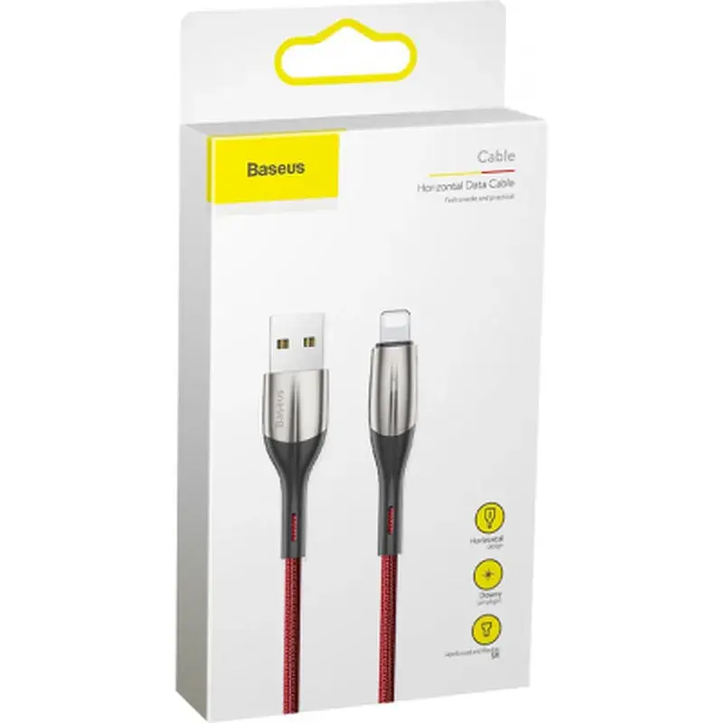 Дата кабель USB 2.0 AM to Lightning 2.0m 2.4A red Baseus (CALSP-C09) - фото 6