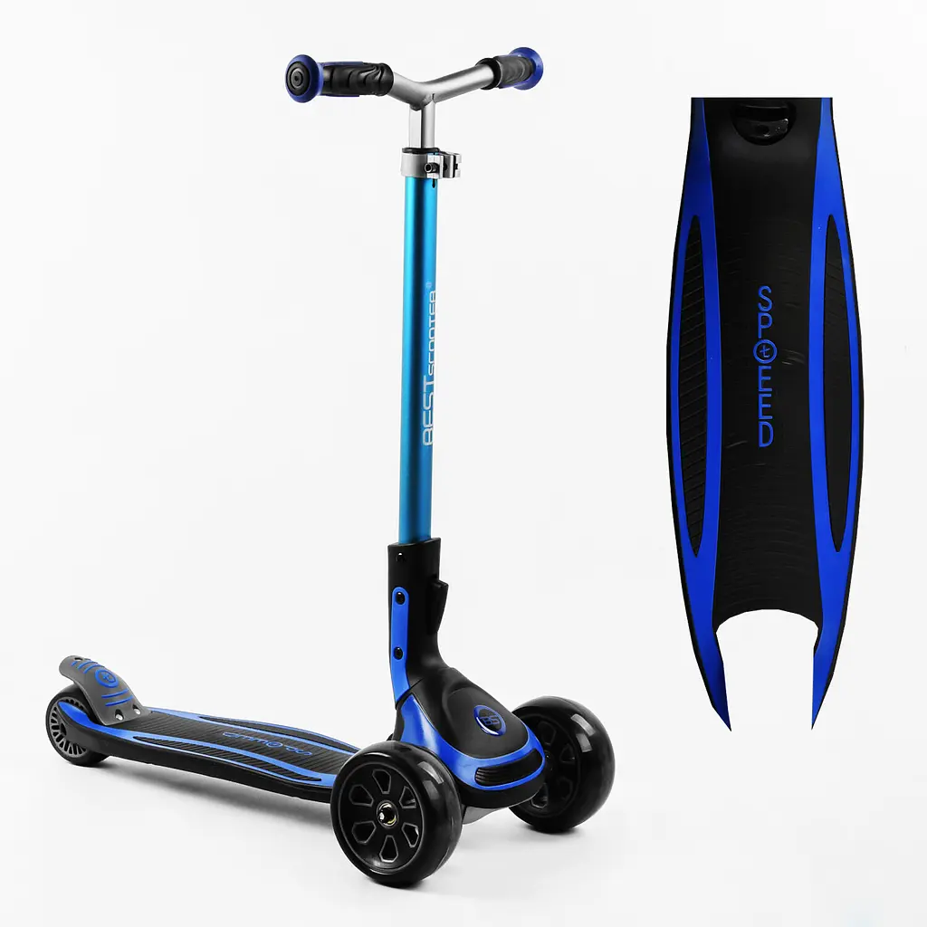 Самокат Best Scooter 69х19х38 см Черно-голубой 000231628 - фото 2
