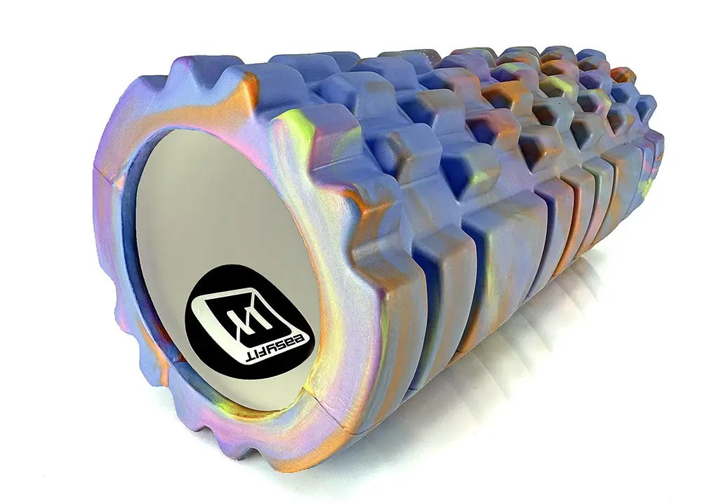 Масажний ролик EasyFit Grid Roller 33 см v.1.1 Multi Синій - фото 3
