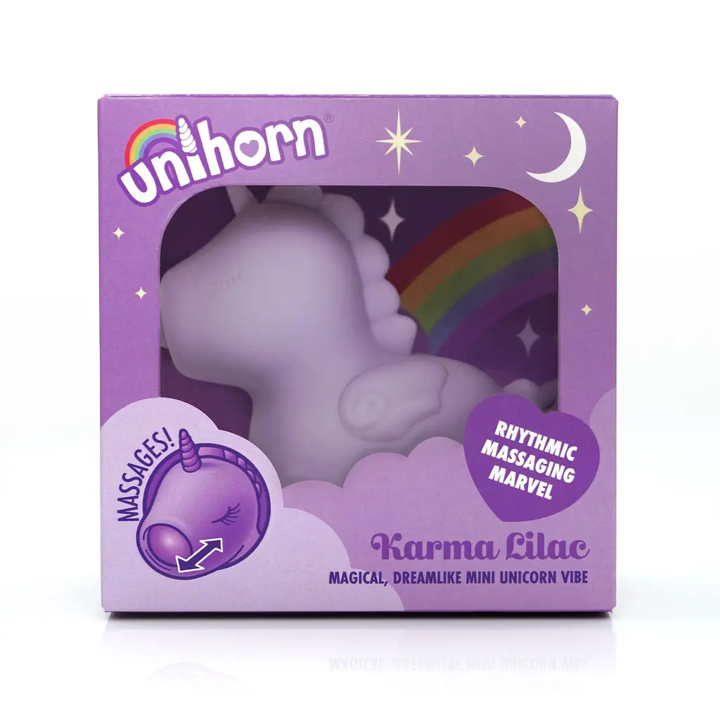 Вібратор-єдиноріжка Unihorn - Karma Lilac, з пульсацією - фото 6