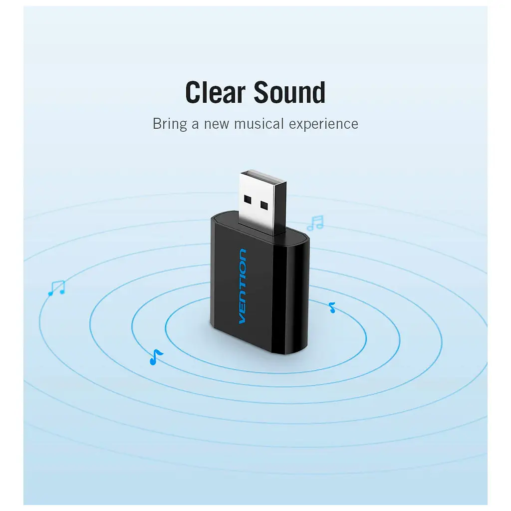 Звуковая плата Vention Audio USB 2х3,5mm jack Metal (VAB-S17-B) - фото 8