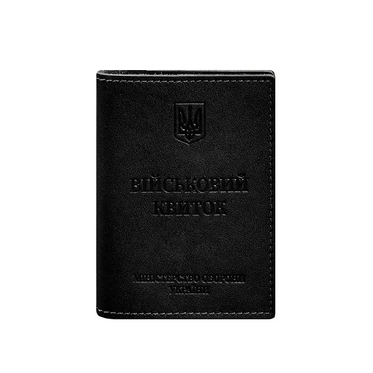 Шкіряна обкладинка для військового квитка з кишенями 7.2 чоний краст - фото 10