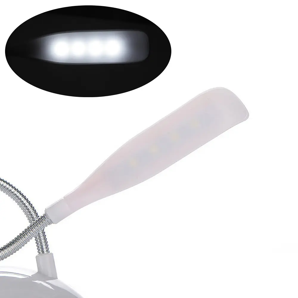 Настільна лампа LED DESK Light X-7188, біла, на батарейках 3×AAA, гнучка ніжка - фото 5