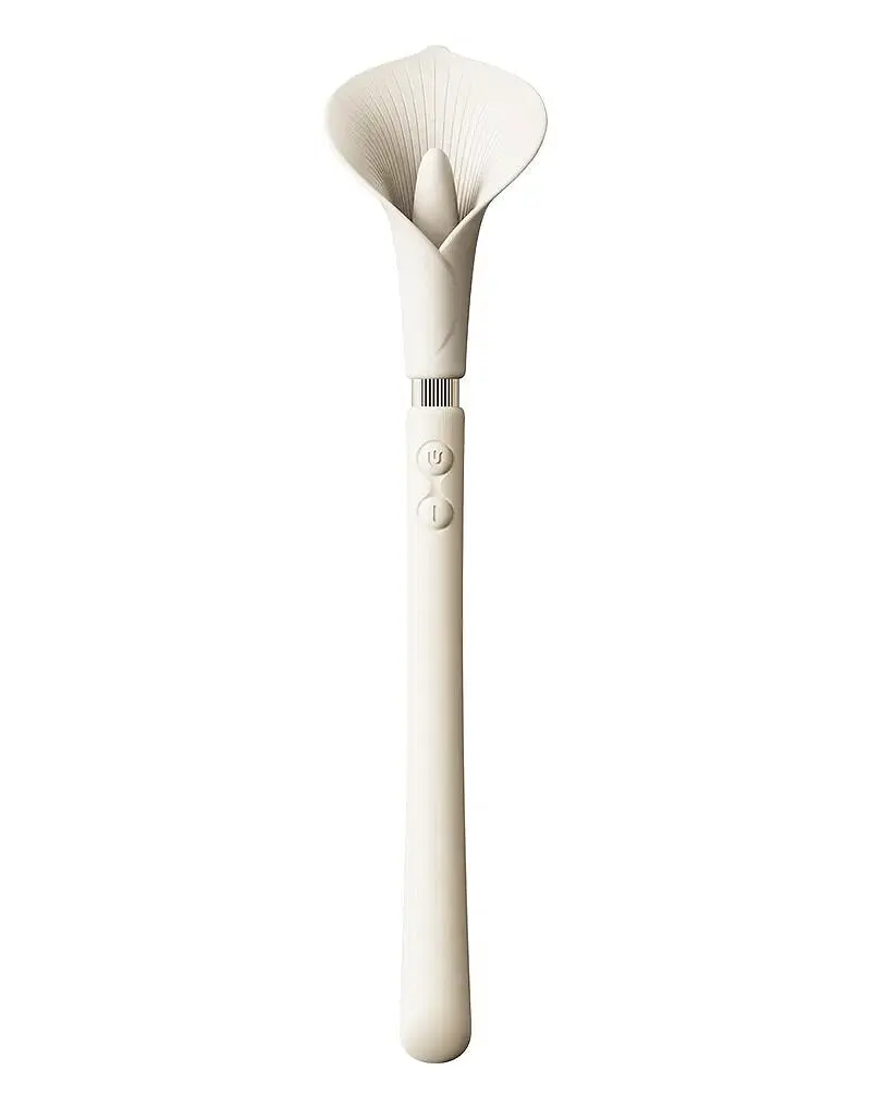 Розкішний вібромасажер Zalo - Calla Ivory White, двосторонній, 2 мотори