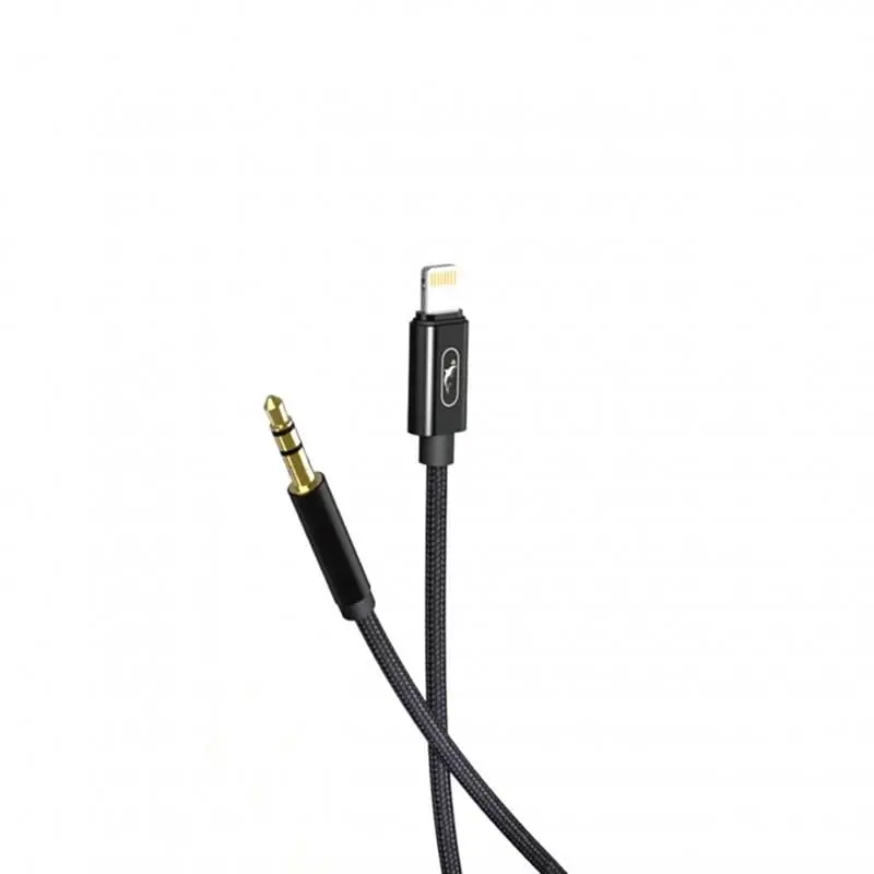 Кабель SkyDolphin SR26 Braided Wire 3.5 мм - Lightning (M/M), 1 м, Black (SDAUX-000069) - фото 2
