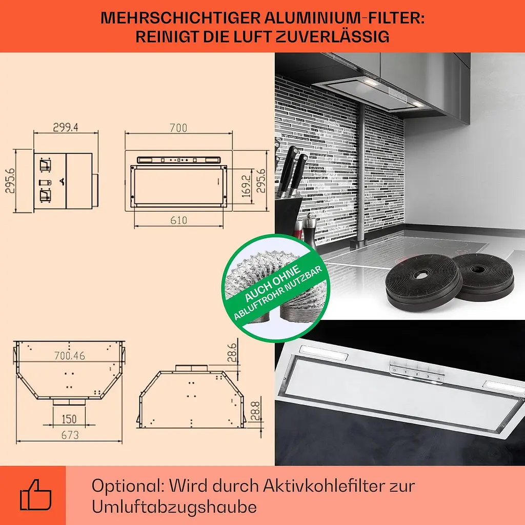 Витяжка Klarstein Camila 397 м³/год (10041346) - фото 5