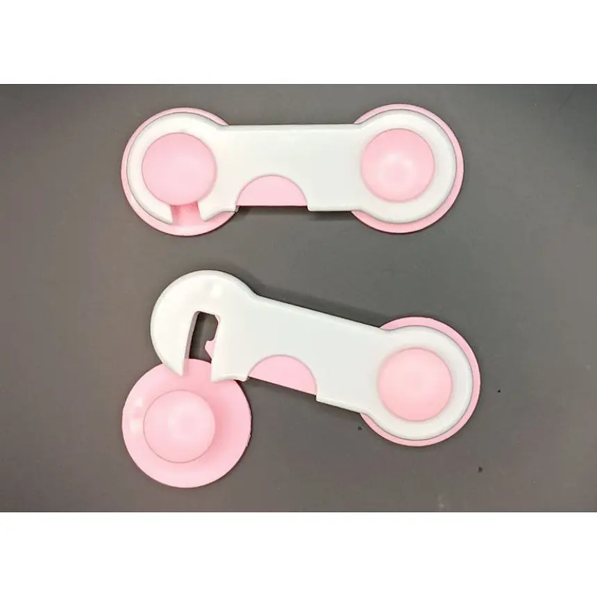 Замок на мебель защита от детей, блокиратор для ящиков 9.5 см White Pink (17697) - фото 2