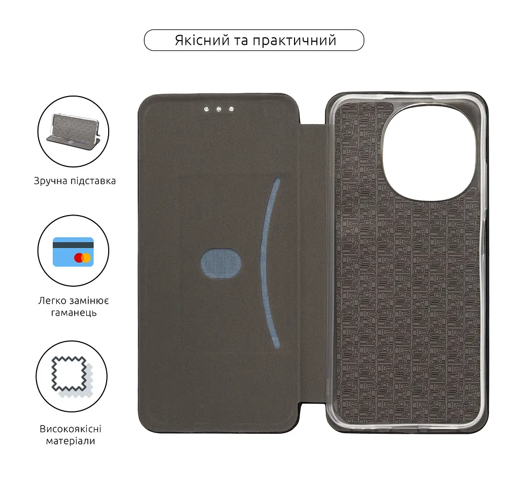 Чехол-книжка для TECNO Spark Go 1 (KL4), G-Case, черный, кожаный чехол-книжка из экокожи (PU) и TPU, с магнитом, с подставкой и вместительным кардхолдером, противоударный, защита всего корпуса, ArmorStandart (ARM81226) - фото 3