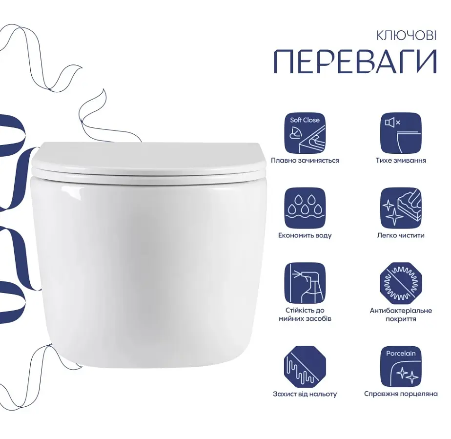 Унітаз підвісний Qtap Taurus Ultra Quiet, з сидінням Slim Duroplast / Soft-close / Quick Release QTTAU26W49116 - фото 2