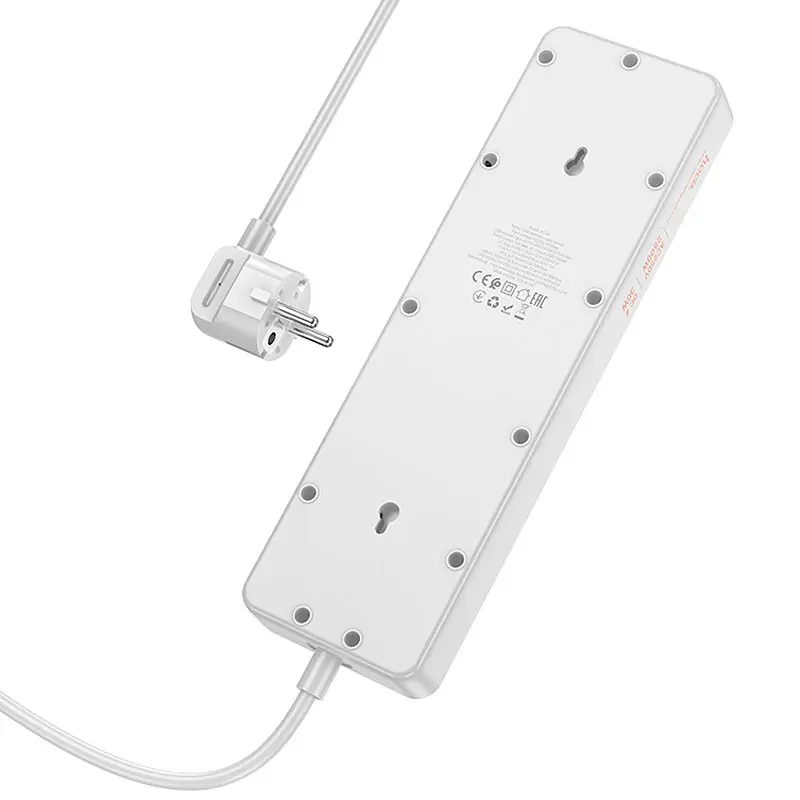Подовжувач AC14A Rico PD30W (3USB-A/1C/5xSocket) (1.5 m) White Hoco teh0029519 - фото 2