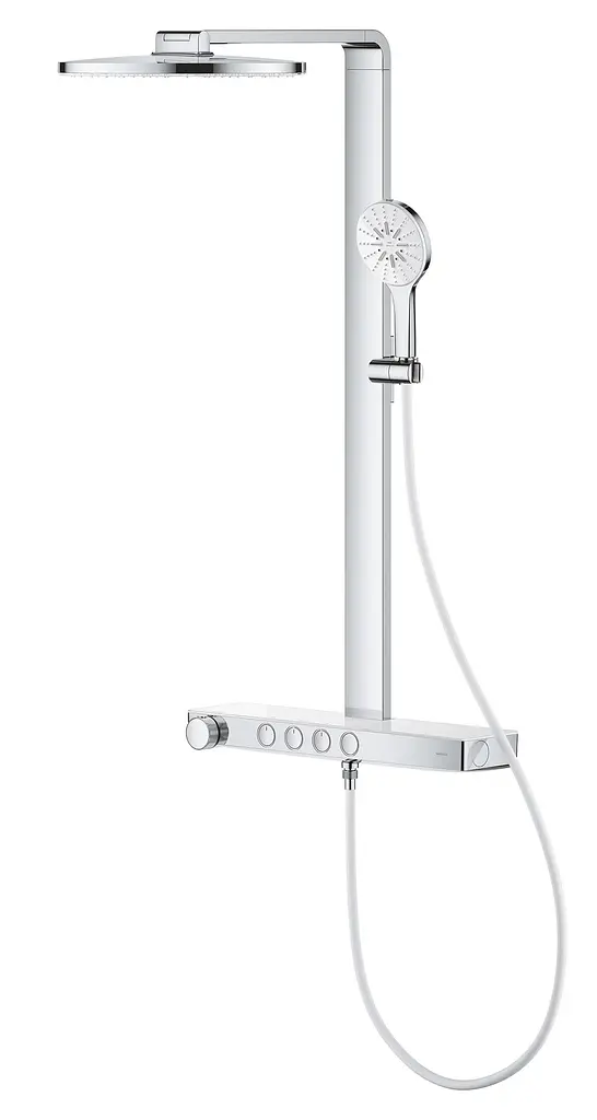 Душова система з термостатом для настінного монтажу Grohe Rainshower Aqua Pure 1016800000, Хром - фото 4
