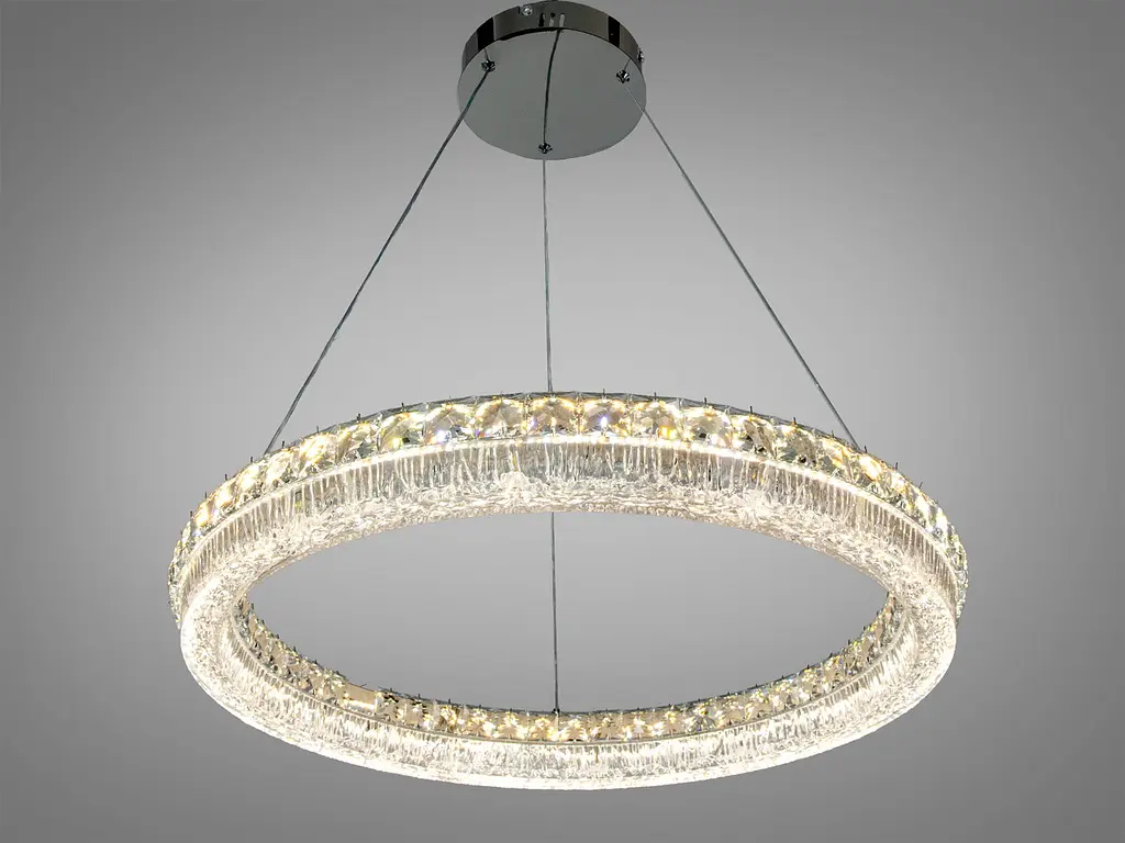 Підвісна LED-люстра Diasha MD6027/600HR для спальні, кухні та вітальні, 95 W, 61 см, 10-18 m2 - фото 3