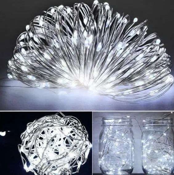 Світлодіодна гірлянда нитка крапля роси 4.5 м 50led батарейки біла - фото 2