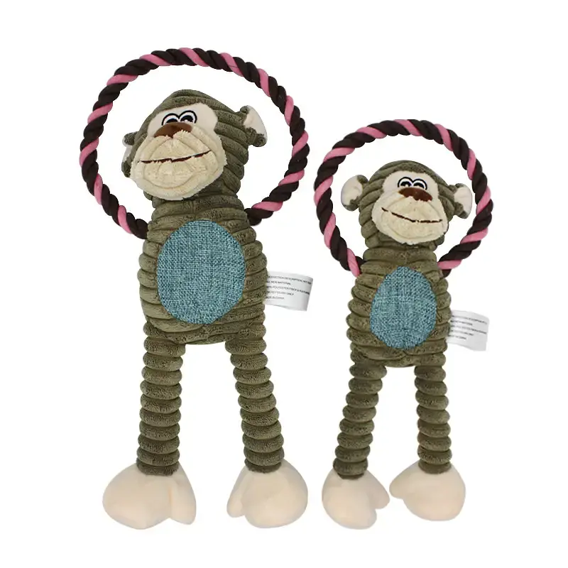 Плюшева іграшка для собак Shape Squeaky Dog Plush Toy - Green Monkey - фото 2