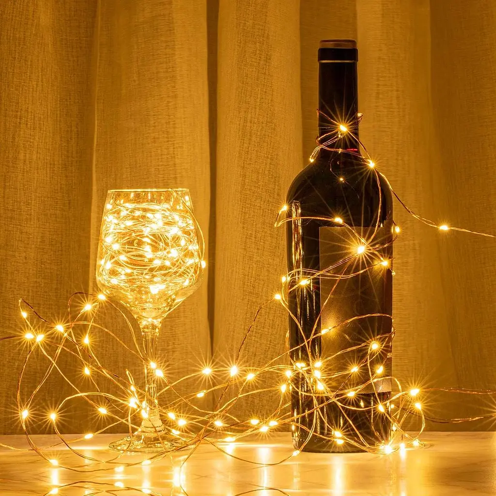 Гірлянда AWQ 200 LED, 66 футів, мідний дріт 8 режимів LED Fairy String Lights USB Живлення з дистанційним керуванням - фото 4