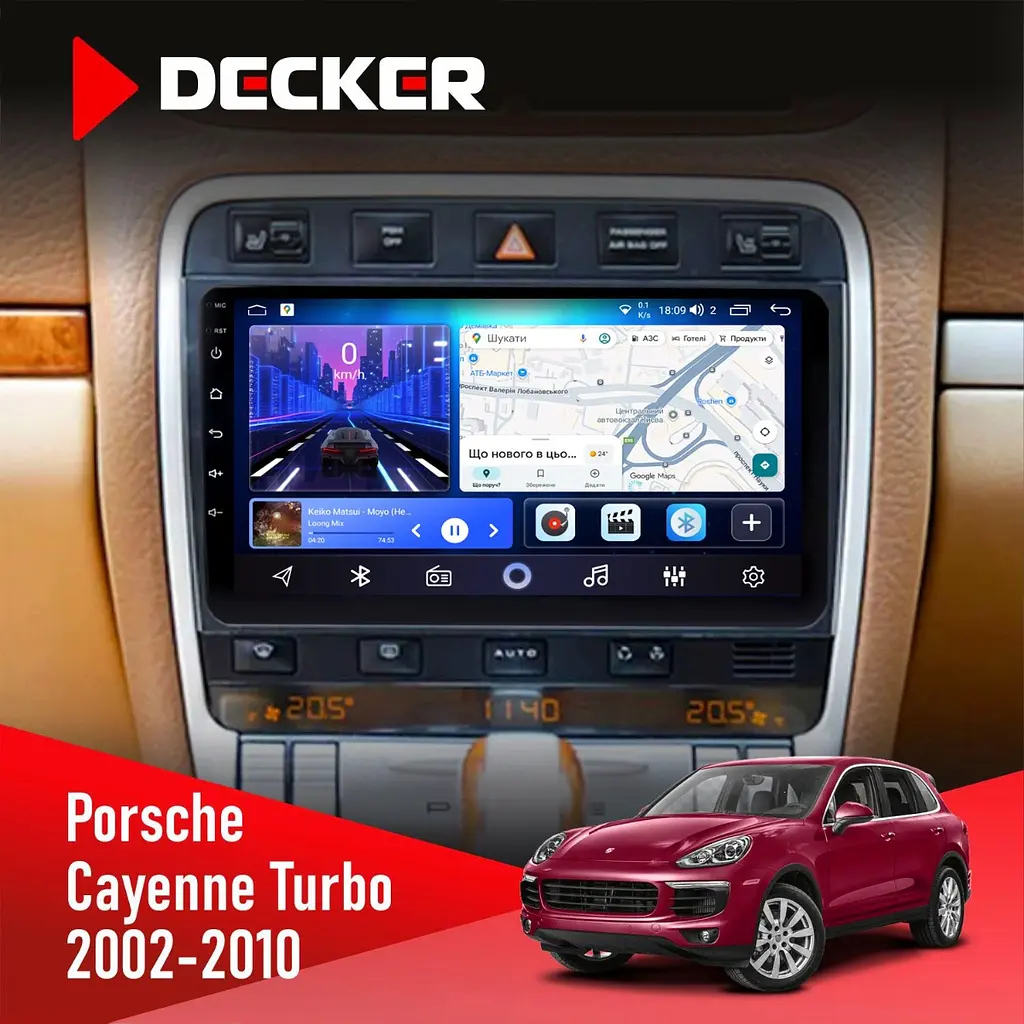 Штатна магнітола Porsche Cayenne Turbo 2002-2010 Decker D9-006 4x64, 4G Decker (НФ-00003787)