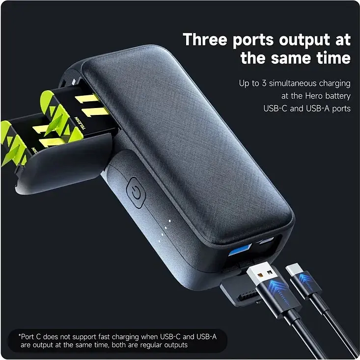 Зарядний пристрій Telesin Storage Charging Box Power Bank для GoPro 5/6/7/8/9/10/11 GP-PB-001 [83515] - фото 12