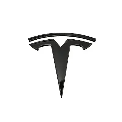 Задня емблема Tesla 3 78 мм метал на скотчі Чорна Глянець (OEM: 1494949-00-A, 1494351-00-B) - фото 4