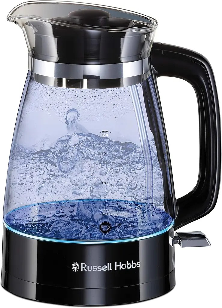 Электрочайник Russell Hobbs Hourglass 1.7 л стекло подсветка черно-серебристый kuh0015373 - фото 2