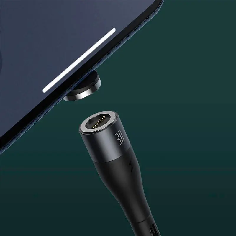 Кабель Baseus Zinc Fabric Magnetic Cable USB to Lightning 2.4A 1m CALXC-KG1 Black-Grey - фото 7