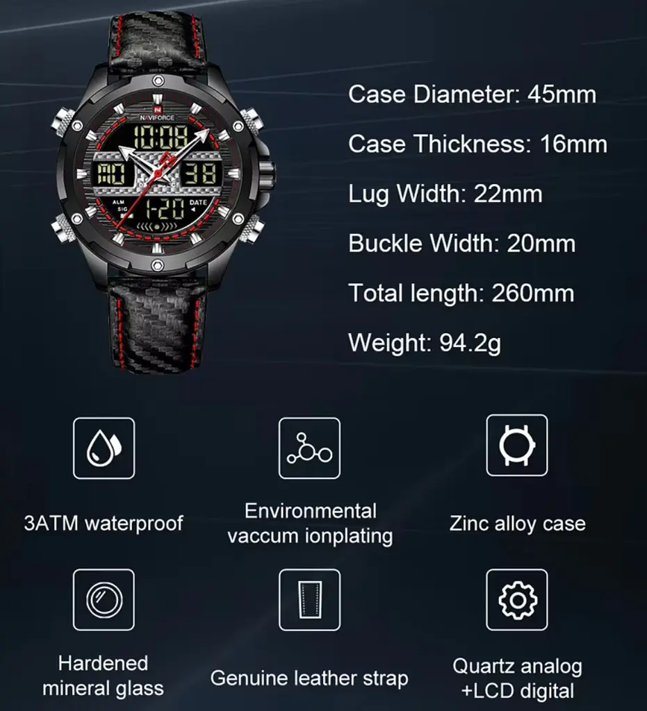 Годинник Naviforce Set Present подарочный набор, 2 ремешка - фото 5