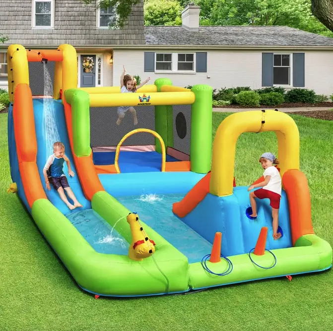 Надувний водний дитячий центр Costway Park Bounce House з гіркою (без вентилятора)