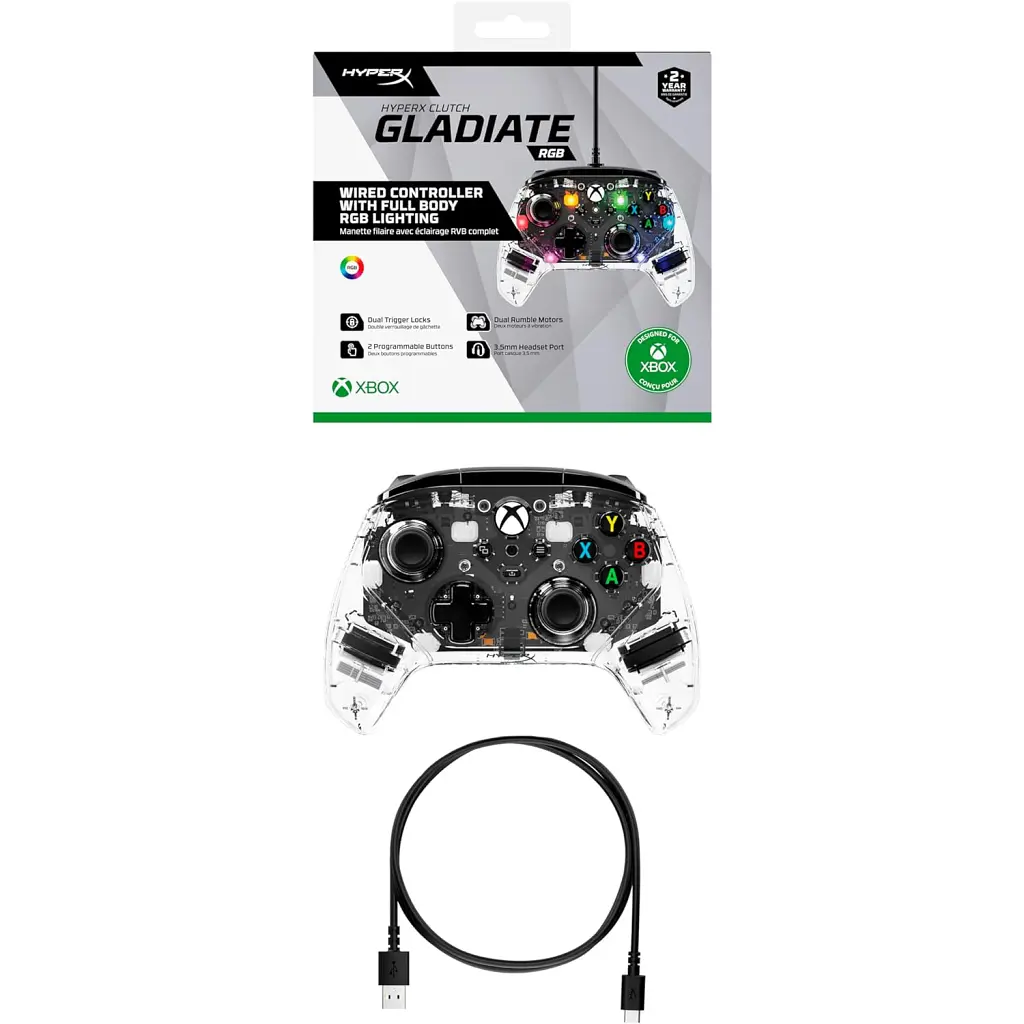 Геймпад HyperX Clutch Gladiate RGB for PC/Xbox Clear (7D6H2AA) - фото 5