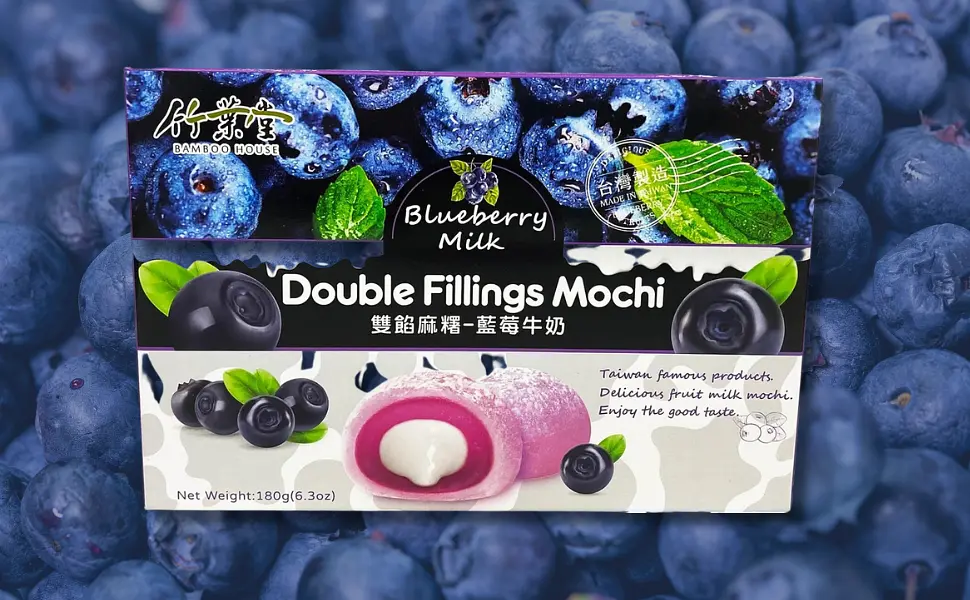 Японські моті Bamboo House Double Fillings Mochi Blueberry Milk 180г - фото 3