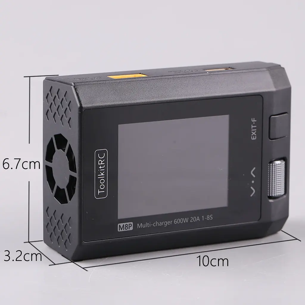 Зарядний пристрій ToolkitRC M8P 600W 25А для FPV 1-8S ADP200 ADP100 M6D M7 Q4AC Q6AC Black (18760) - фото 7