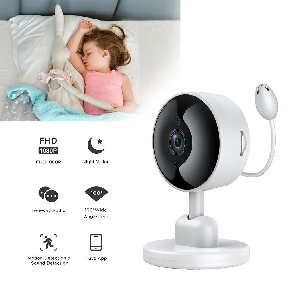 Видеоняня WiFi Smart Camera 1080P, беспроводная IP-камера с датчиком движения, ночным видением - фото 2
