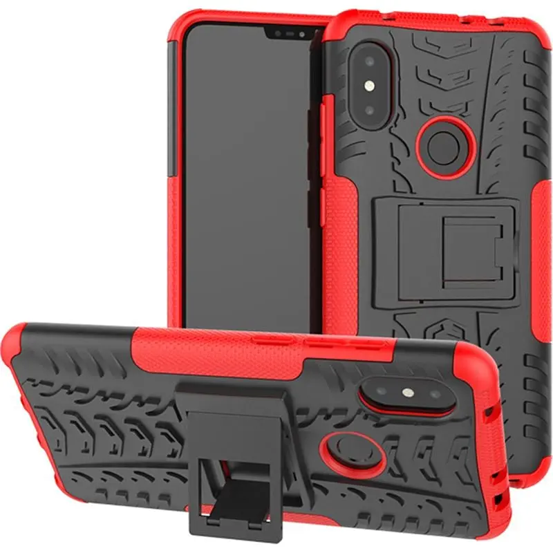 Чохол-накладка Toto Dazzle Kickstand 2 in 1 Case Xiaomi Redmi Note 6 Pro Red - фото 2
