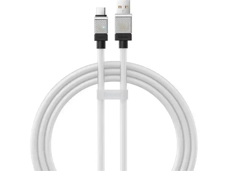 Кабель USB Type-C BASEUS CoolPlay Series USB Cable to USB-C 100W 1m White (CAKW000602)