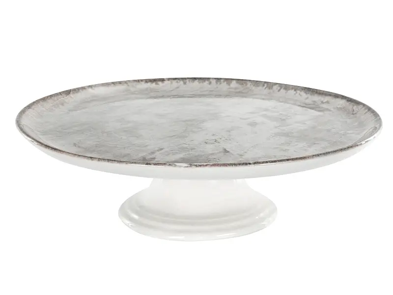 Тортівниця Alba ceramics Beige на ніжці з кришкою 30 см сіра (769-009) - фото 2