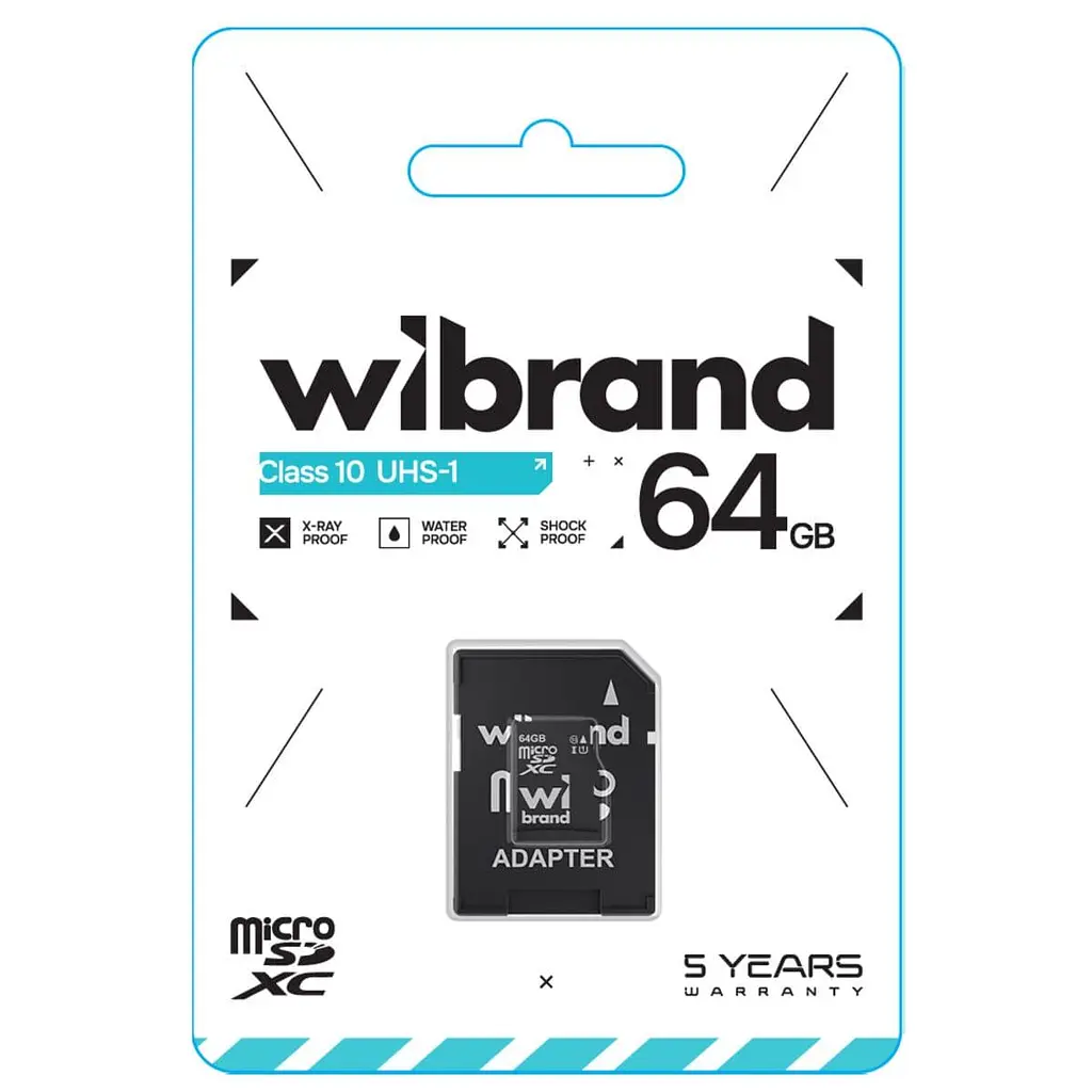 Карта пам'яті microSDXC (UHS-1) Wibrand 64Gb class 10 (adapter SD) - фото 2