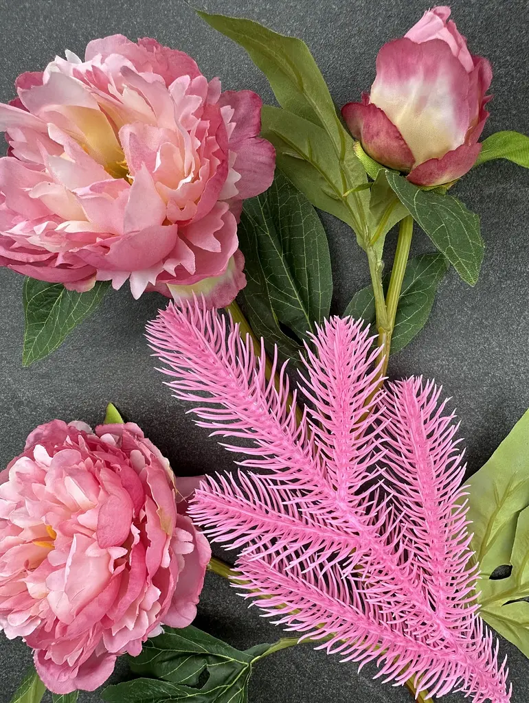 Гілка хвойна лита Hvoya Lux Marshmallow Pink рожева 33 см 250 шт. - фото 2