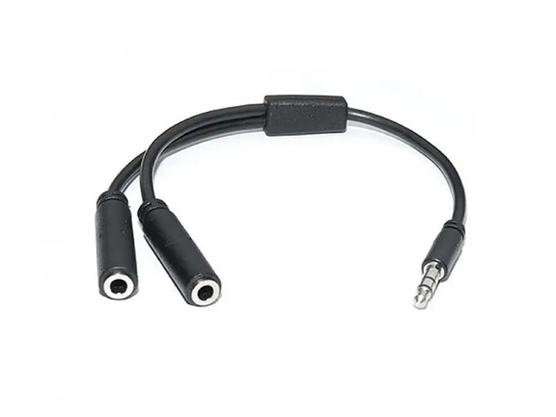 Аудіокабель REAL-EL Audio Pro (EL123500039) mini-jack 3.5мм(M)-2xmini-jack 3.5мм(F) 0,2м, чорний