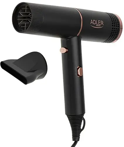 Фен Adler AD-2278, Black, 1400W, 2 швидкості, 2 режими, іонізація, концентратор захист від перегріву - фото 6