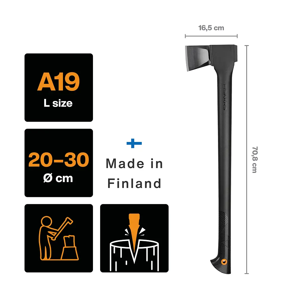 Сокира-колун Fiskars Solid A19, 70,8 см, 1,66 кг (1052044) - фото 3